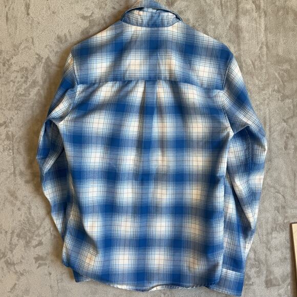 Dixxon Flannel Shirt Men's Extra Small Blue Plaid Dave Winfield Pearl Snap Jays - Picture 6 of 9